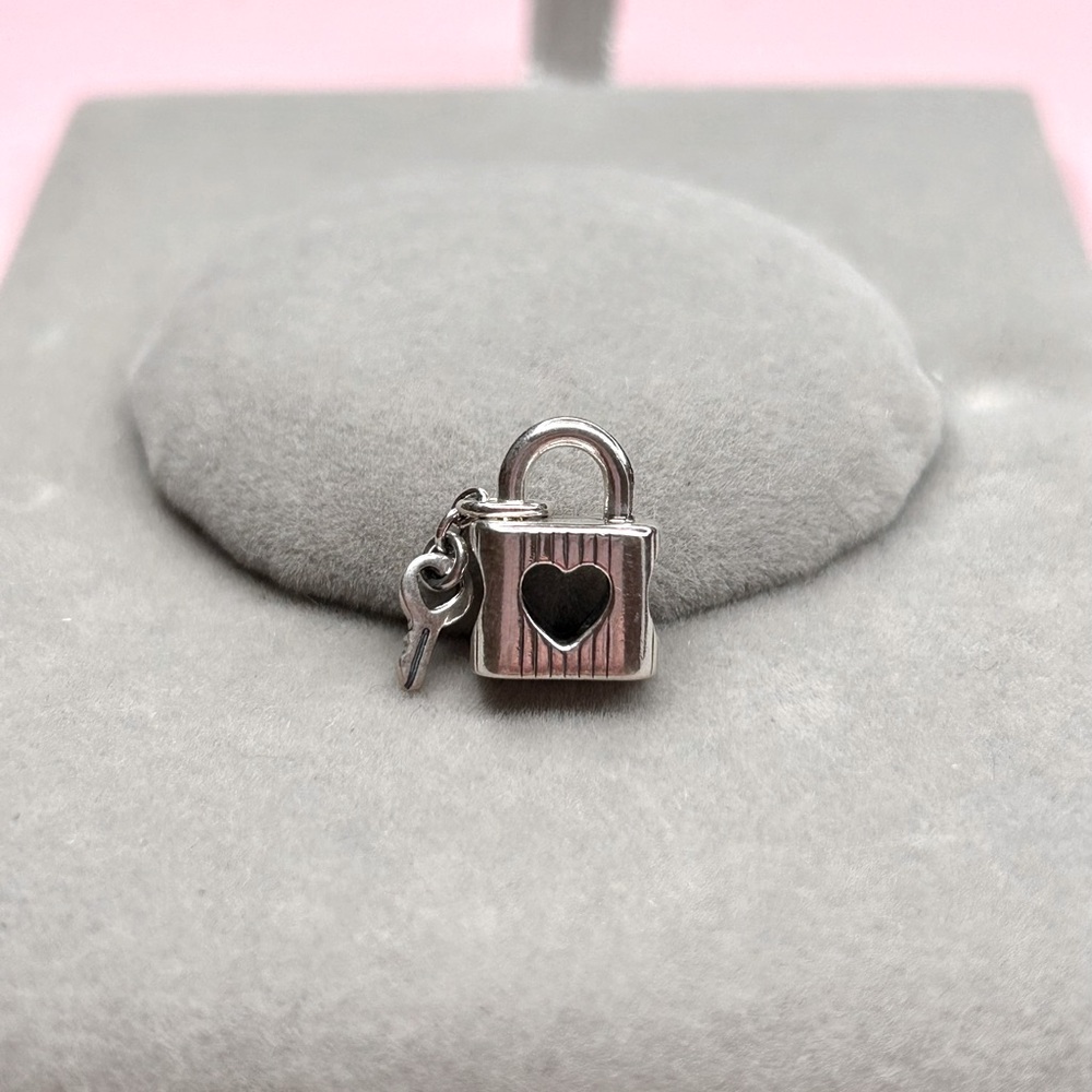Authentic Pandora Padlock & Heart Key Charm